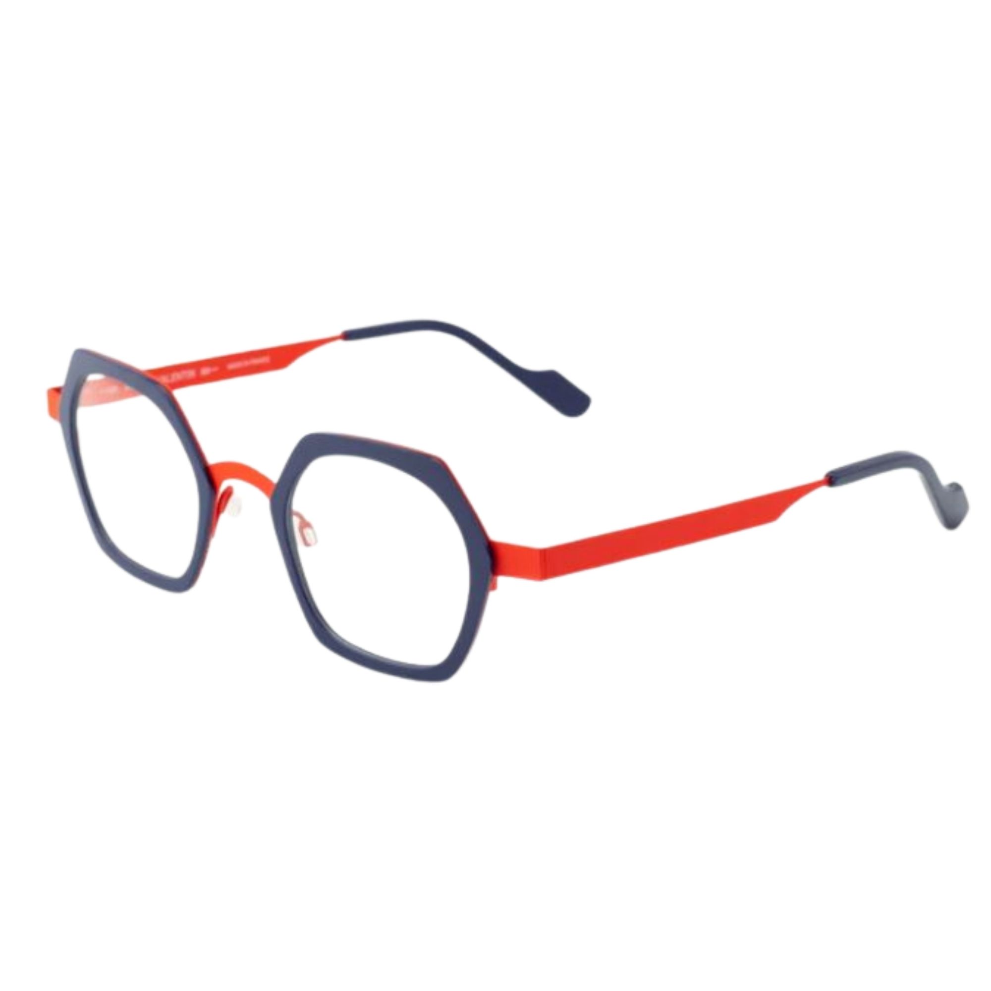 Anne et Valentin FORYOU 23B11 dark orange and blue geometric hexagonal designer glasses 45-23-145