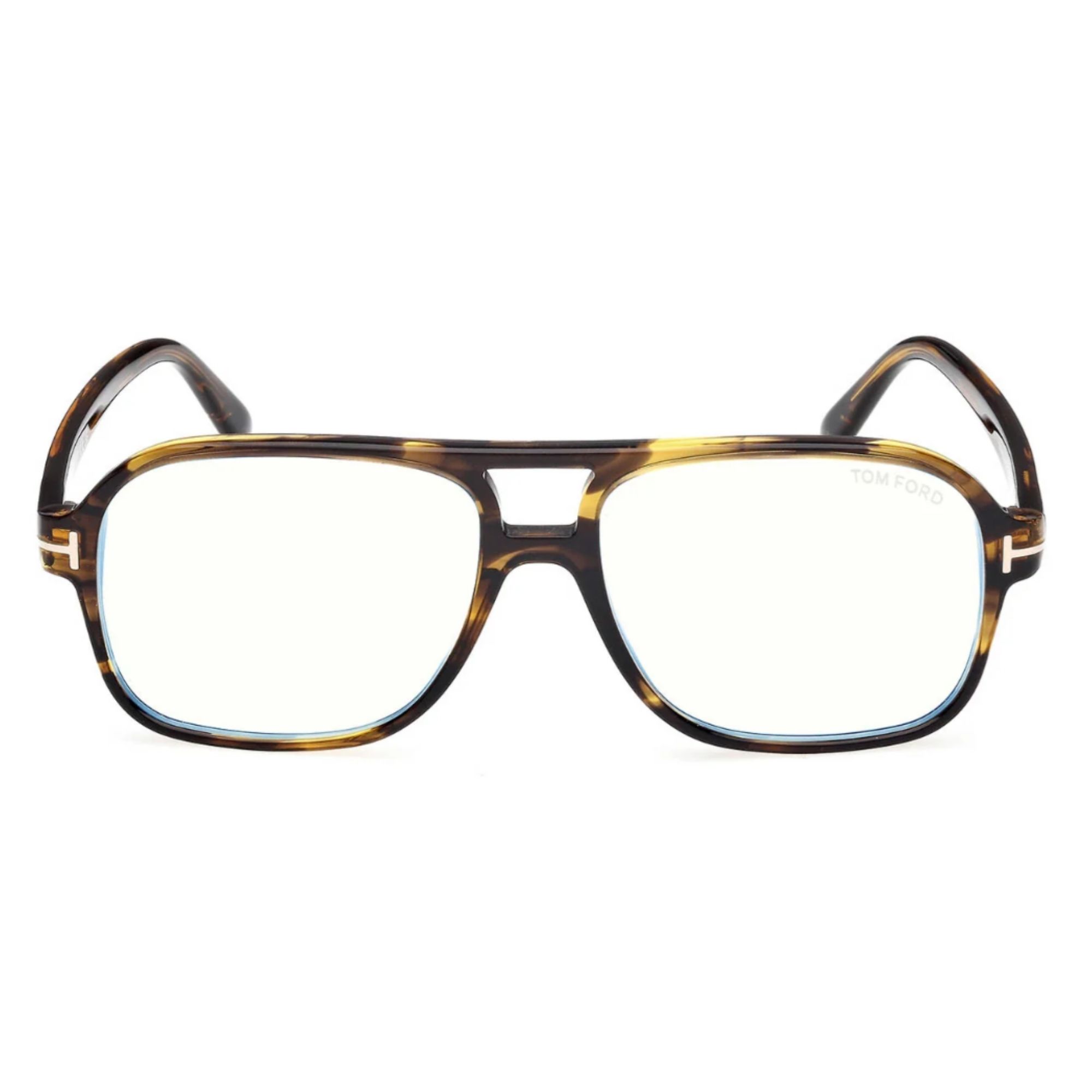 Tom Ford FT6058-B 056 Shiny Dark Havana aviator glasses acetate blue light frames