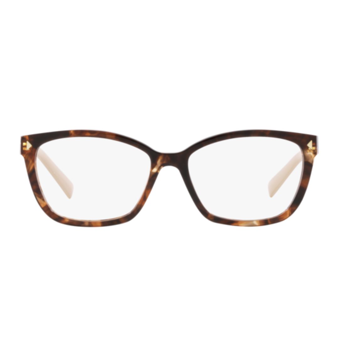 Prada PR 15ZV 07R1O1 55 women’s Caramel Havana rectangular acetate prescription glasses