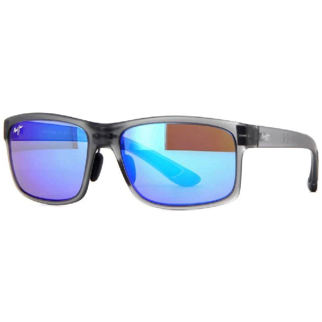 Maui Jim Pokowai Arch MJ 439 11M Translucent Matte Grey / Blue Hawaii Sunglasses
