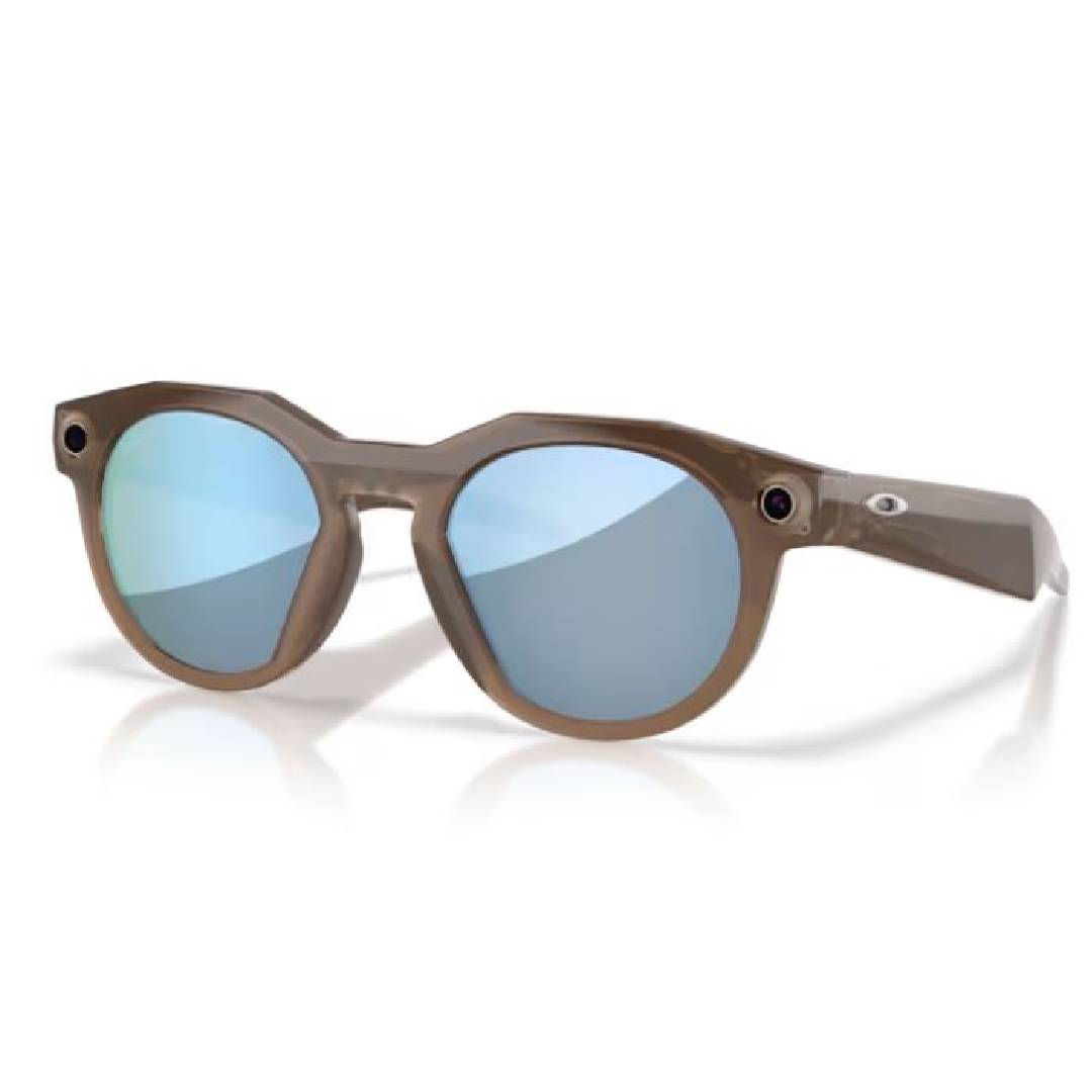 Oakley Meta HSTN OO 8002 800206 Brown Smoke / Blue Prizm Polarized Sunglasses