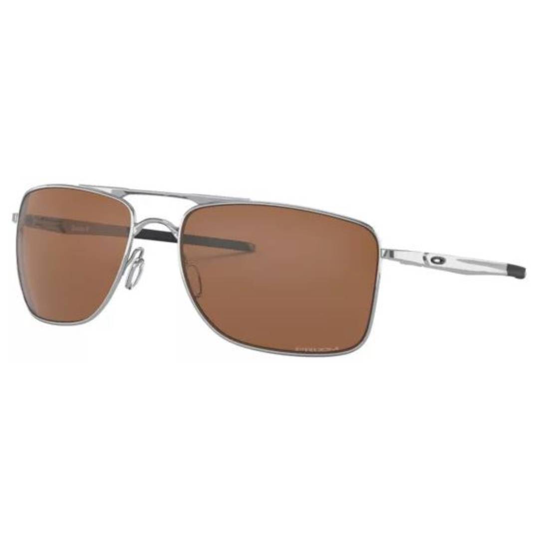 Shop for Oakley Gauge 8 OO4124 09 Polished Chrome/ Prizm Tungsten Polarized Sunglasses at YourSpecs
