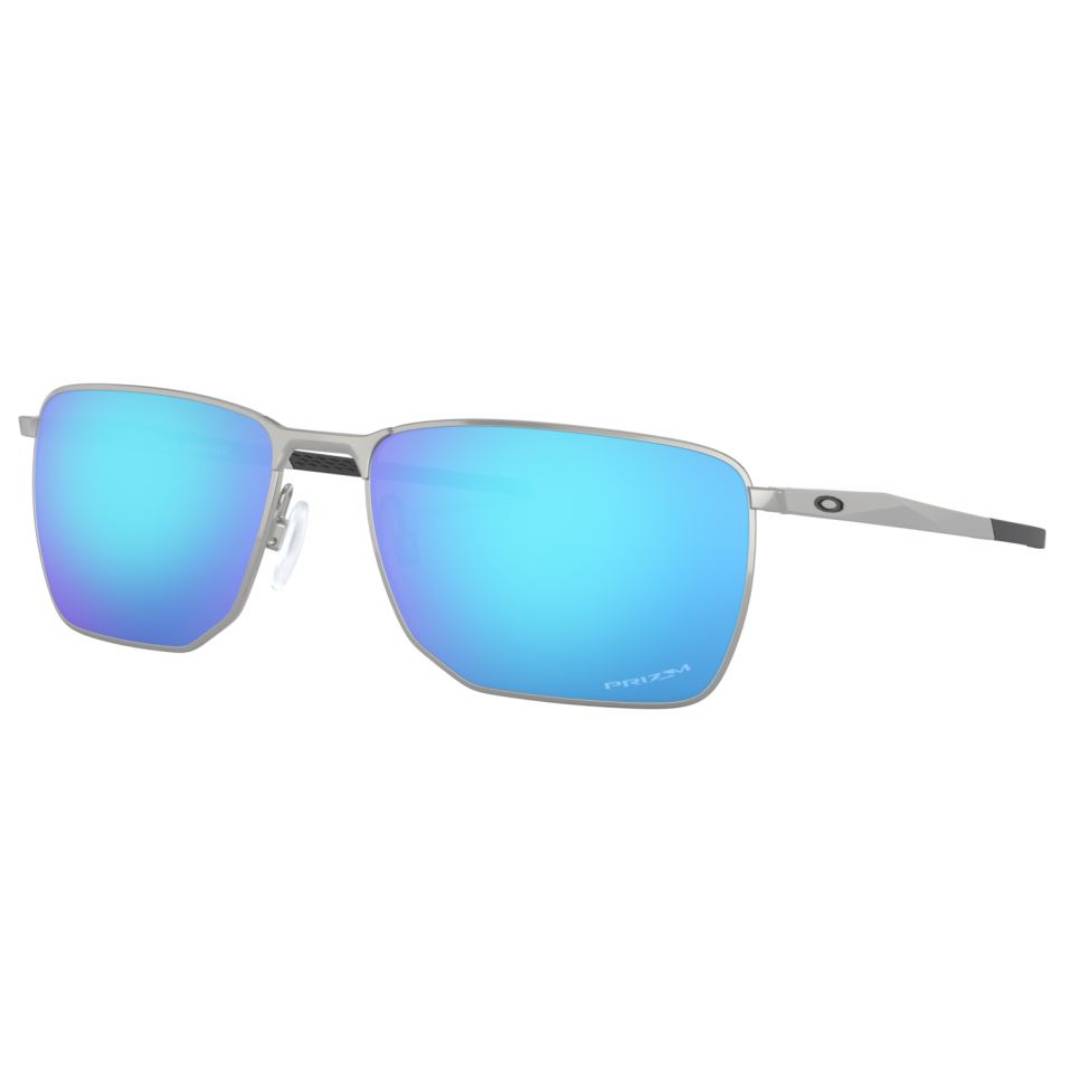Shop for Oakley Ejector OO4142 04 Satin Chrome/ Prizm Sapphire  Sunglasses at your Specs