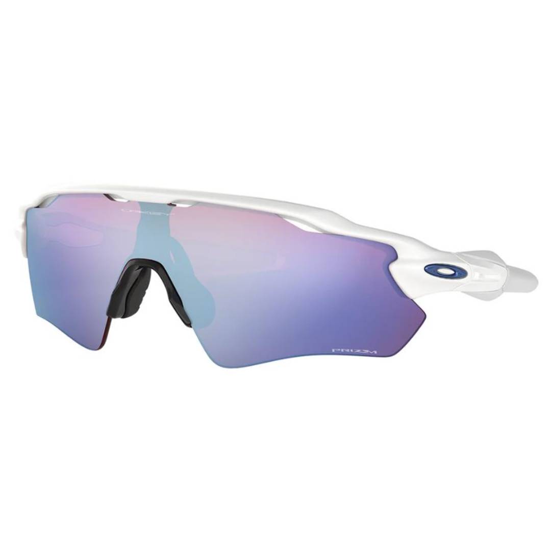 Shop for Oakley Radar EV Path OO9208 47 Polished White/ Prizm Snow Sapphire Iridium Sunglasses Sunglasses at YourSpecs.