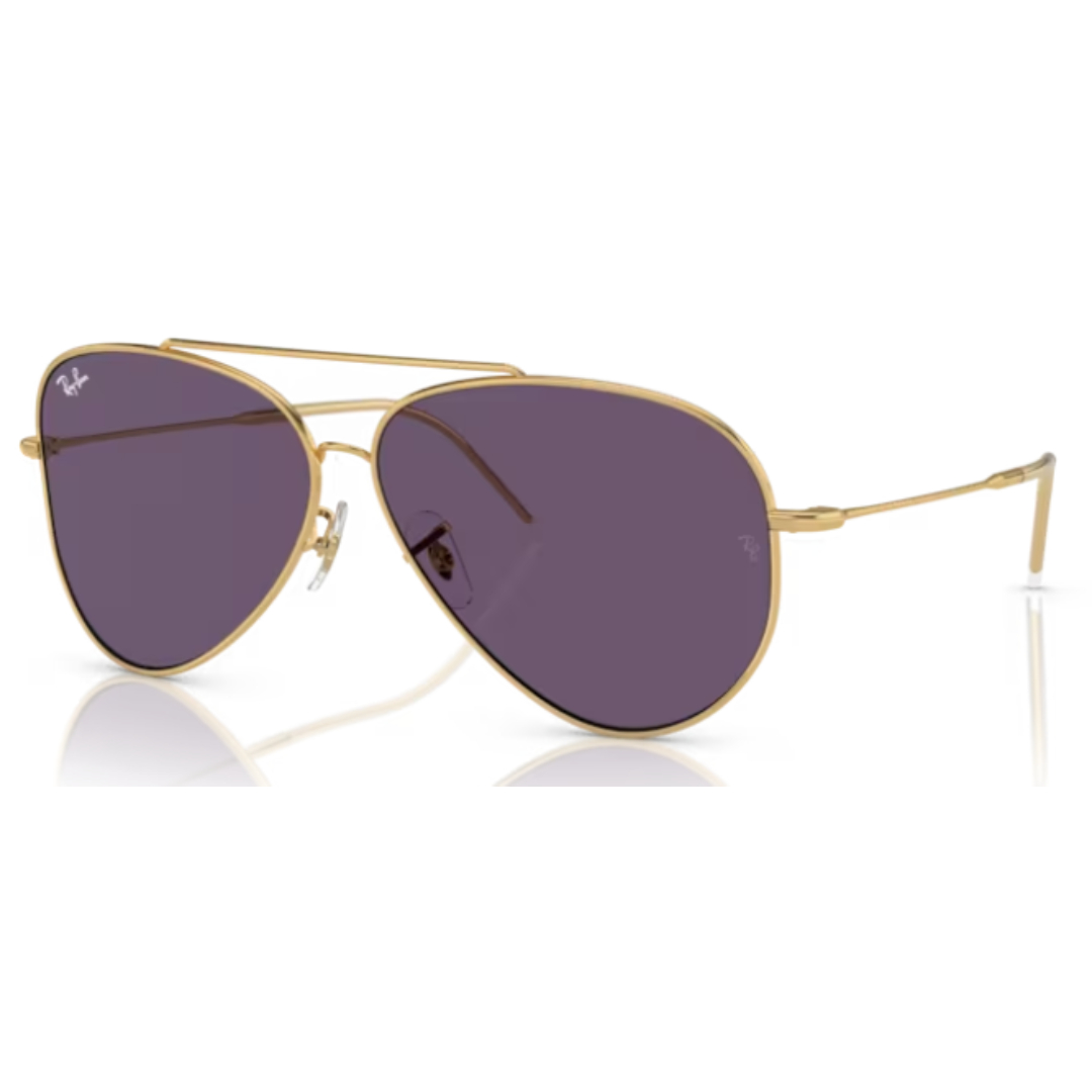 Ray Ban Aviator Reverse RB 0101S 001/1A Gold / Violet Sunglasses