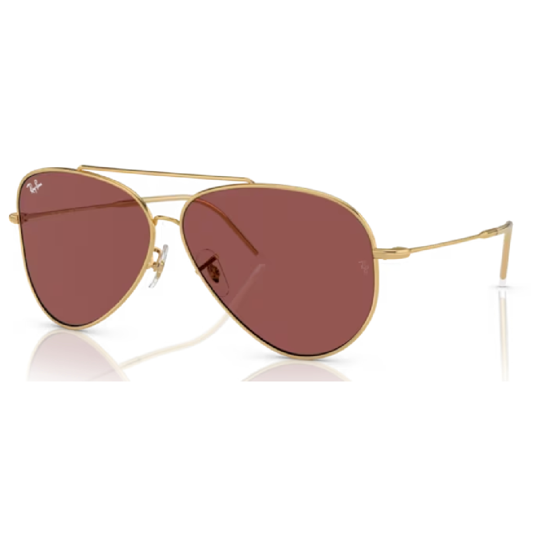 Ray Ban Aviator Reverse RB 0101S 001/69 Gold / Dark Violet Sunglasses