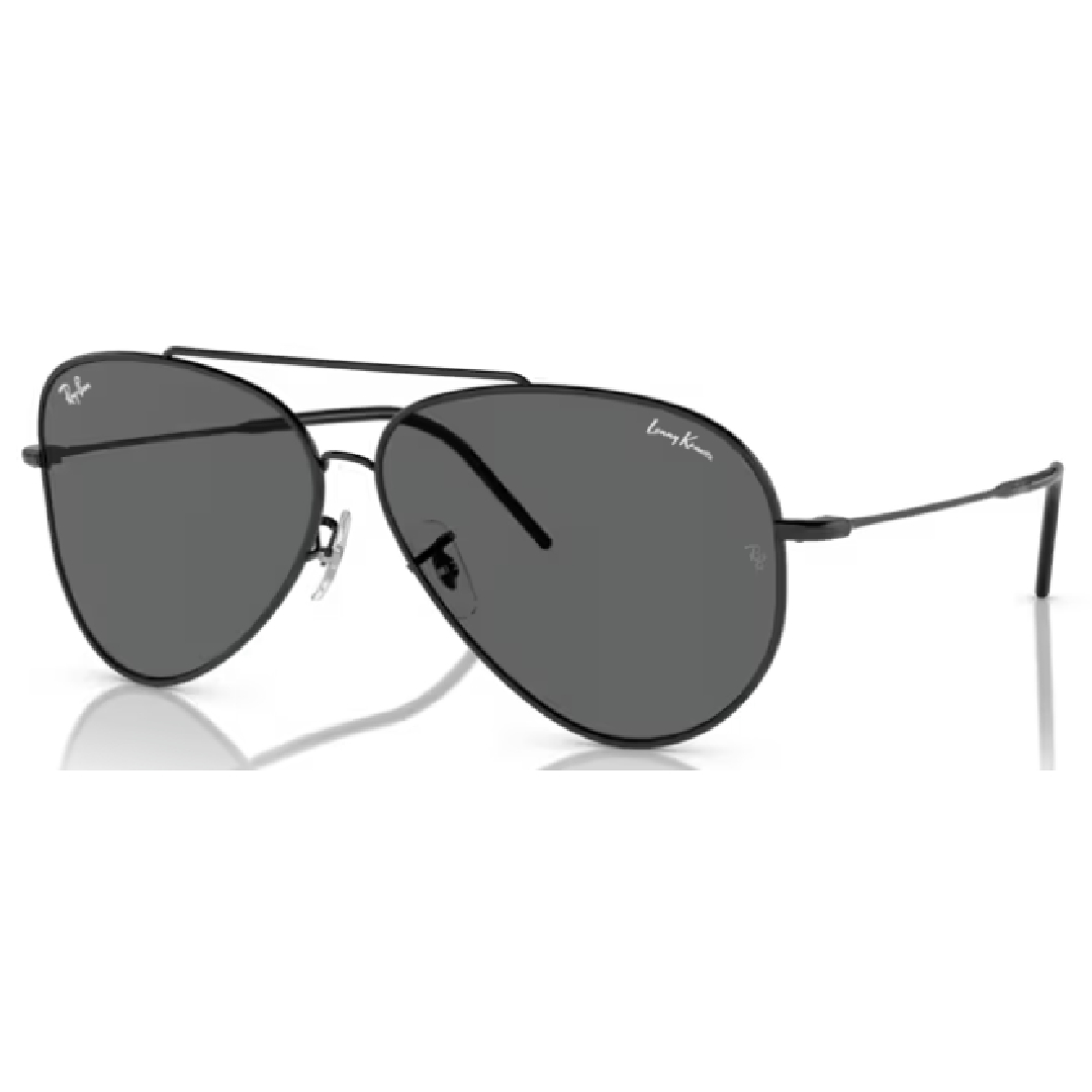 Ray Ban Aviator Reverse RB 0101S 002/GR Black / Dark Grey Sunglasses