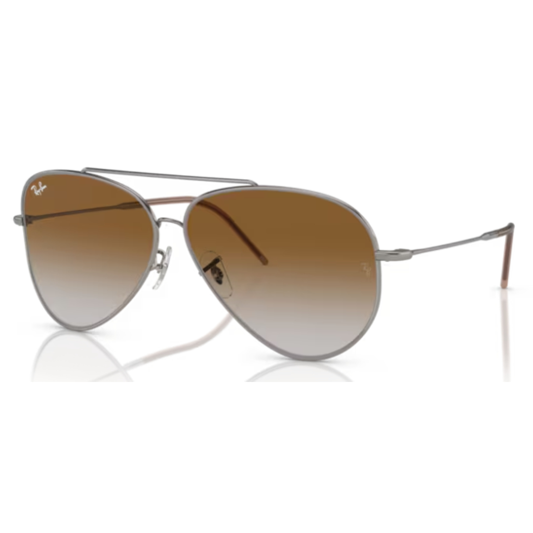 Ray Ban Aviator Reverse RB 0101S 004/CB Gunmetal / Brown Sunglasses