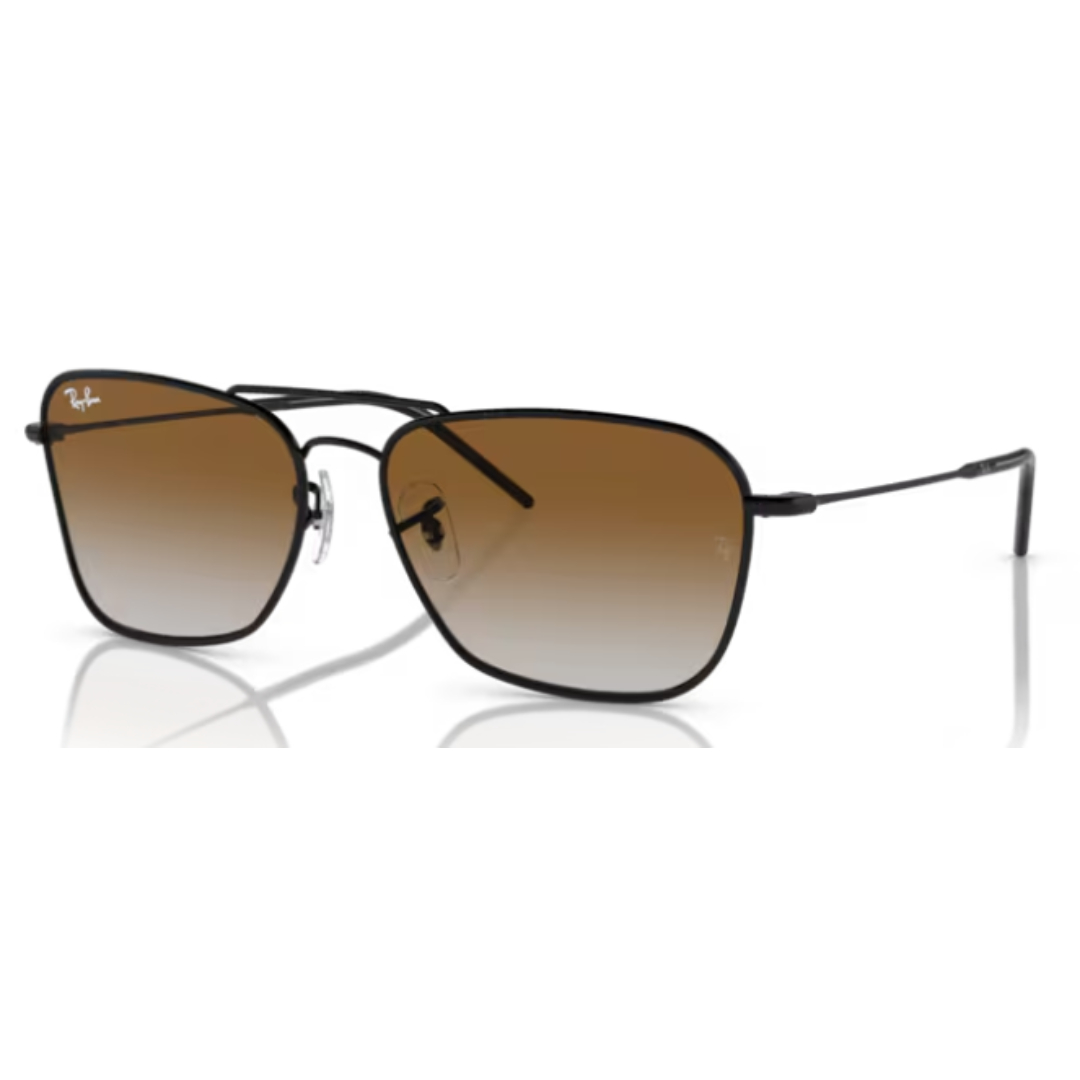 Ray Ban Caravan Reverse RB 0102S 002/CB Black / Brown Sunglasses