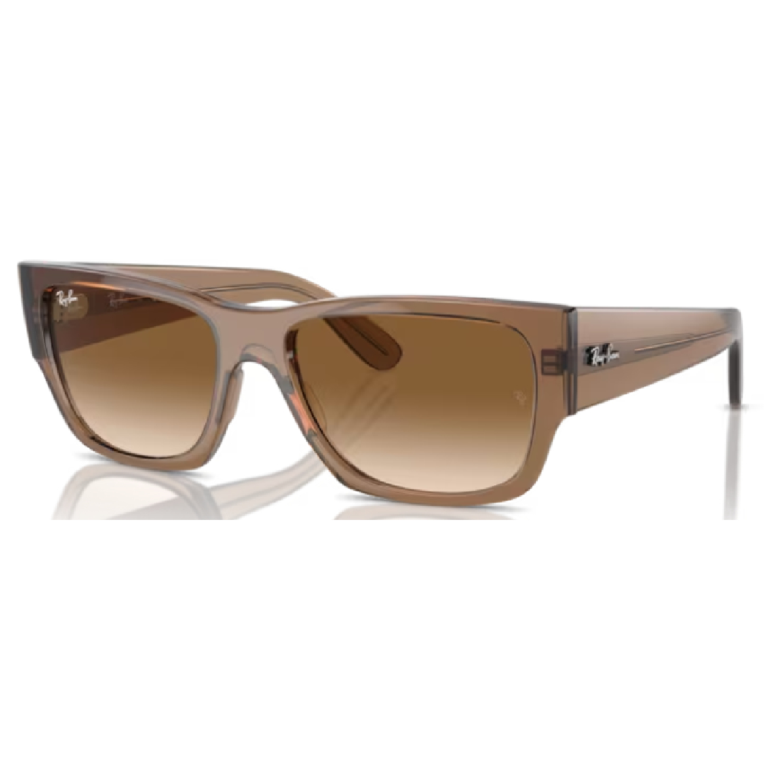 Ray Ban Carlos RB 0947S 664051 Transparent Light Brown / Brown Gradient Sunglasses 