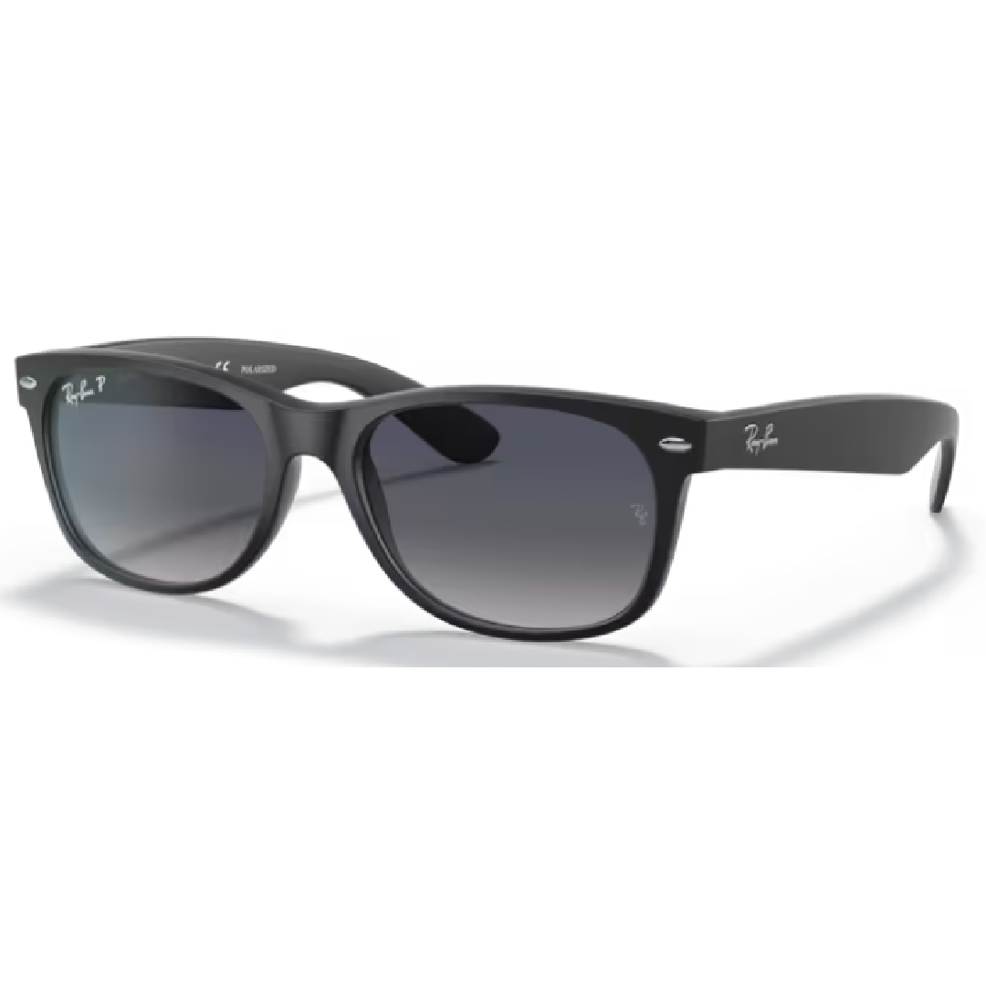 Ray Ban New Wayfarer RB 2132 601S78 Black / Blue Grey Gradient Polarized Sunglasses 