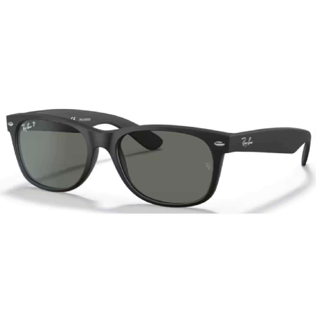 Ray Ban New Wayfarer RB 2132 622/58 Black / Green Polarized Sunglasses 