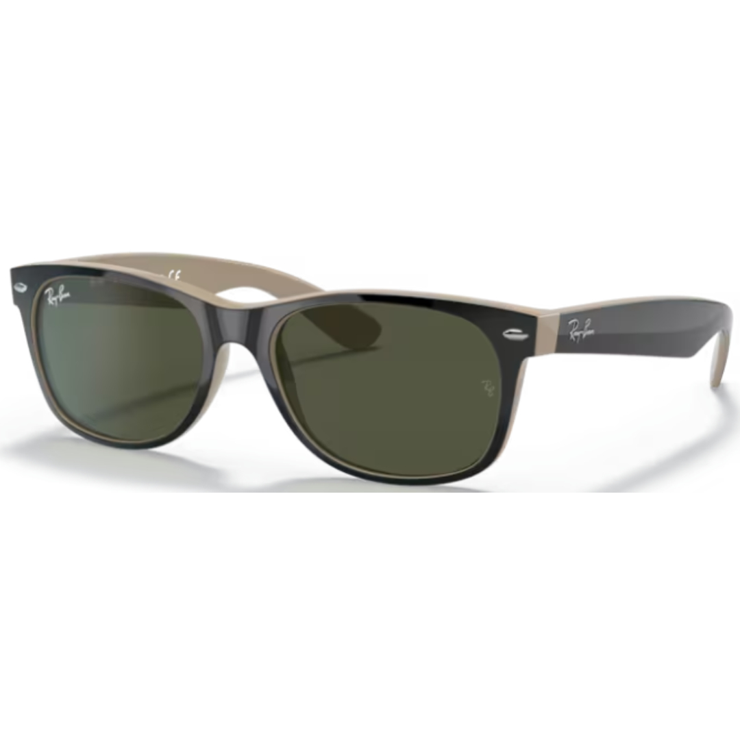 Ray Ban New Wayfarer RB 2132 875 Black / Green Sunglasses