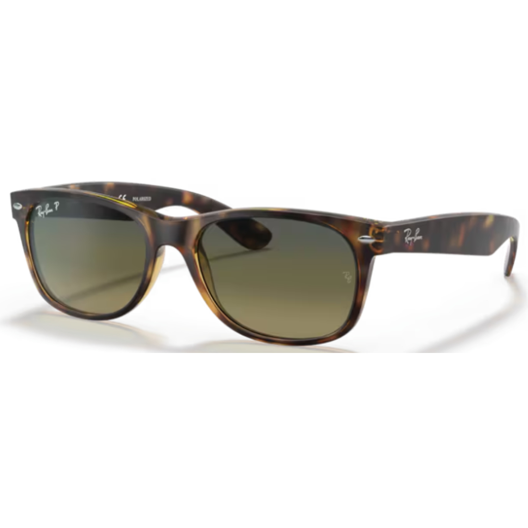 Ray Ban New Wayfarer RB 2132 894/76 Havana / Blue Green Gradient Polarized Sunglasses 