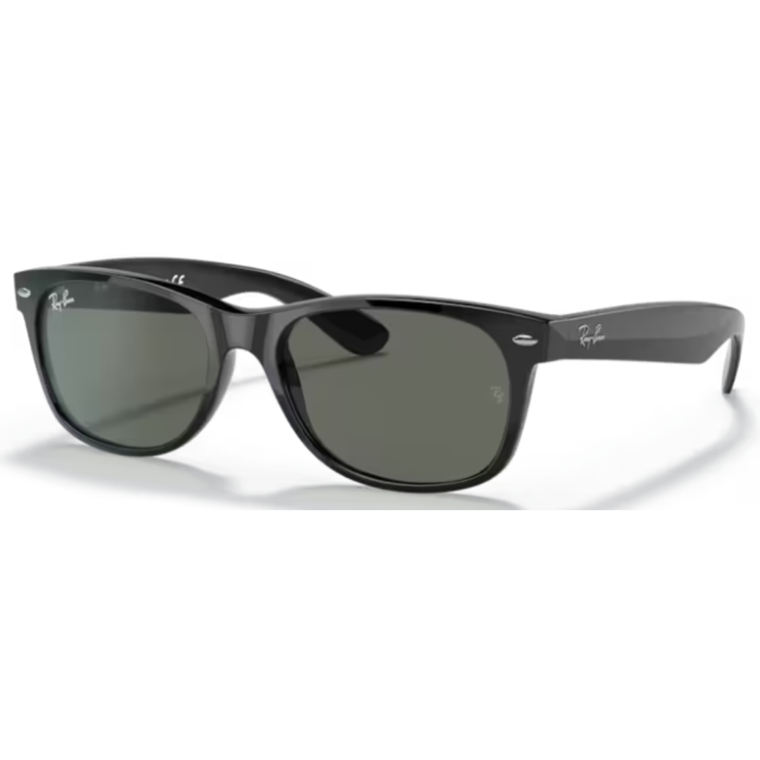 Ray Ban New Wayfarer RB 2132 901 Black / Green Sunglasses 