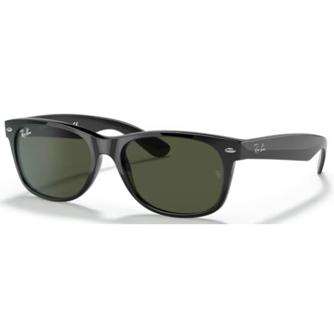 Ray Ban New Wayfarer RB 2132 901L Black / Green Sunglasses 