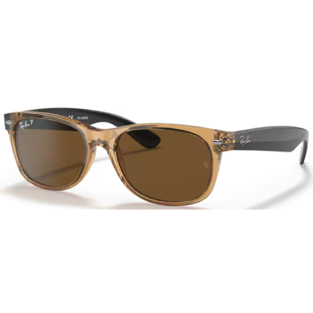 Ray Ban New Wayfarer RB 2132 945/57 Honey / Brown Polarized Sunglasses