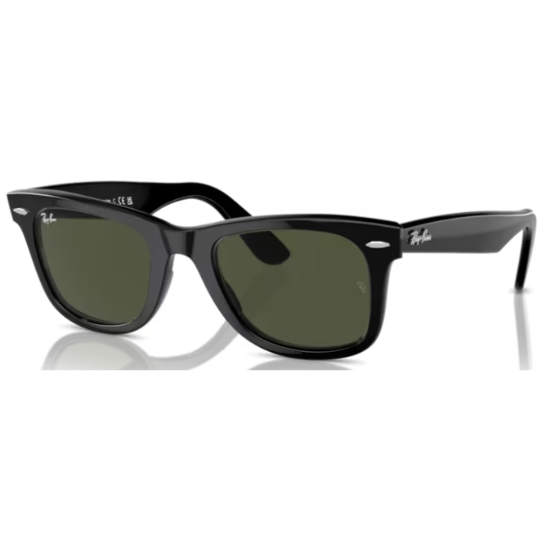 Ray Ban Wayfarer RB 2140 901 Black / Green Sunglasses