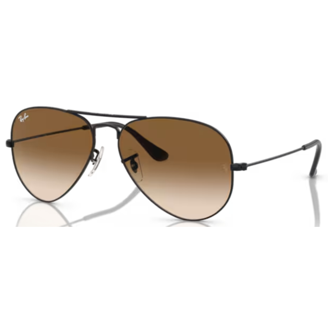 Ray Ban Aviator Large Metal RB 3025 002/51 Black / Brown Gradient Sunglasses
