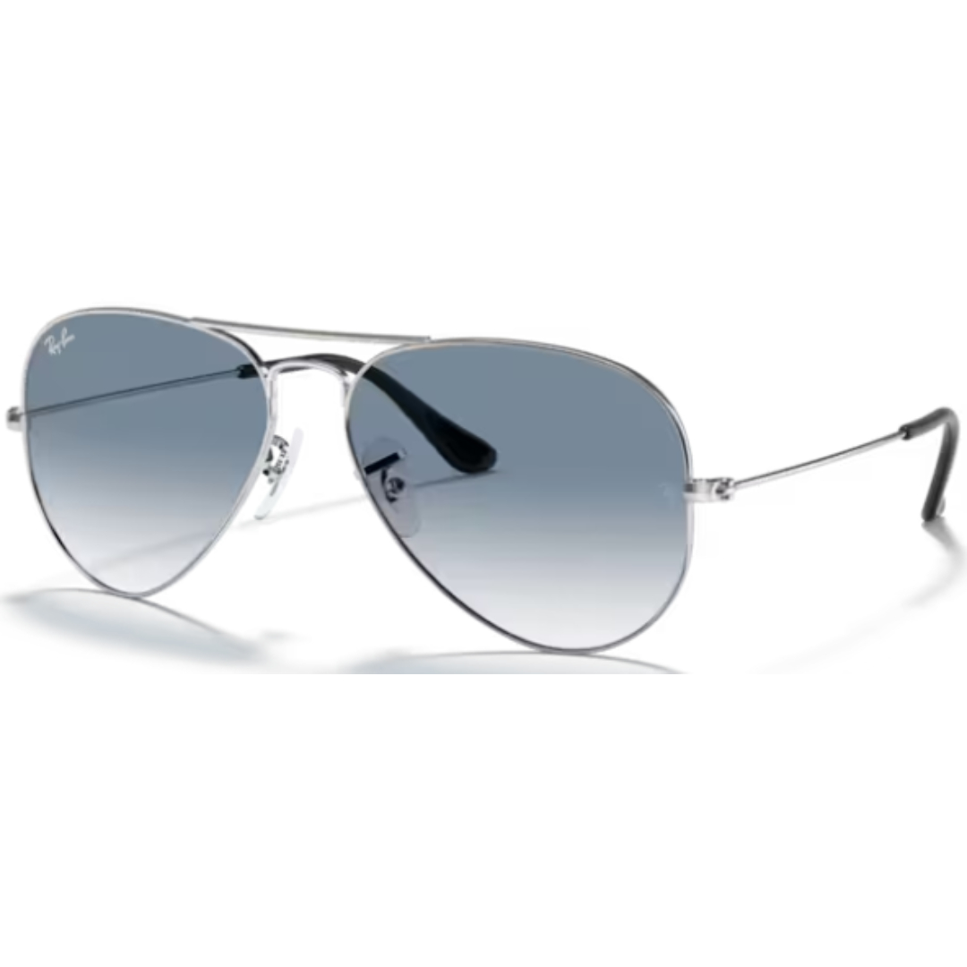 Ray Ban Aviator Large Metal RB 3025 003/3F Silver / Light Blue Gradient Sunglasses