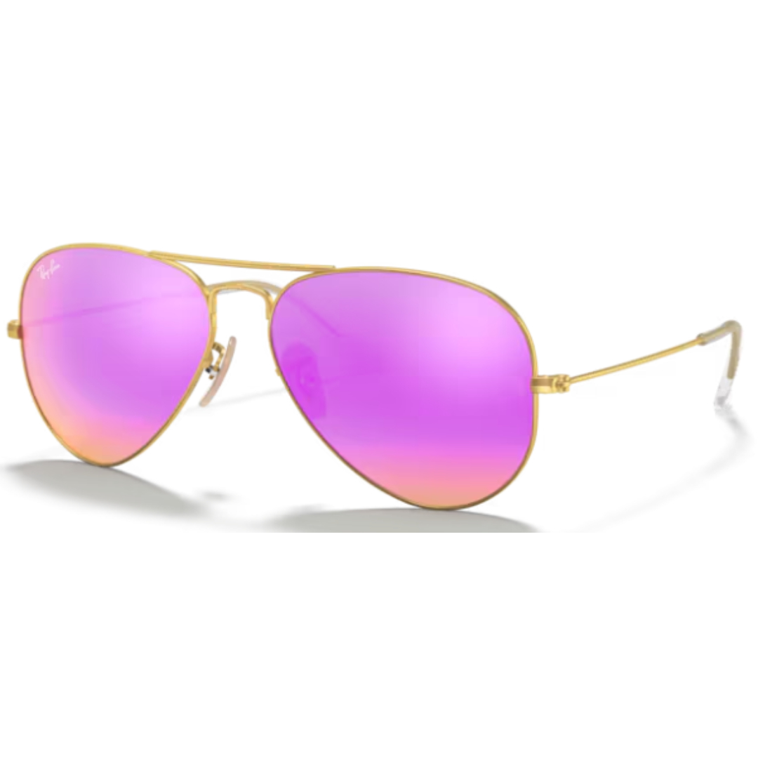 Ray Ban Aviator Large Metal RB 3025 112/4T Gold / Cyclamen Flash Sunglasses