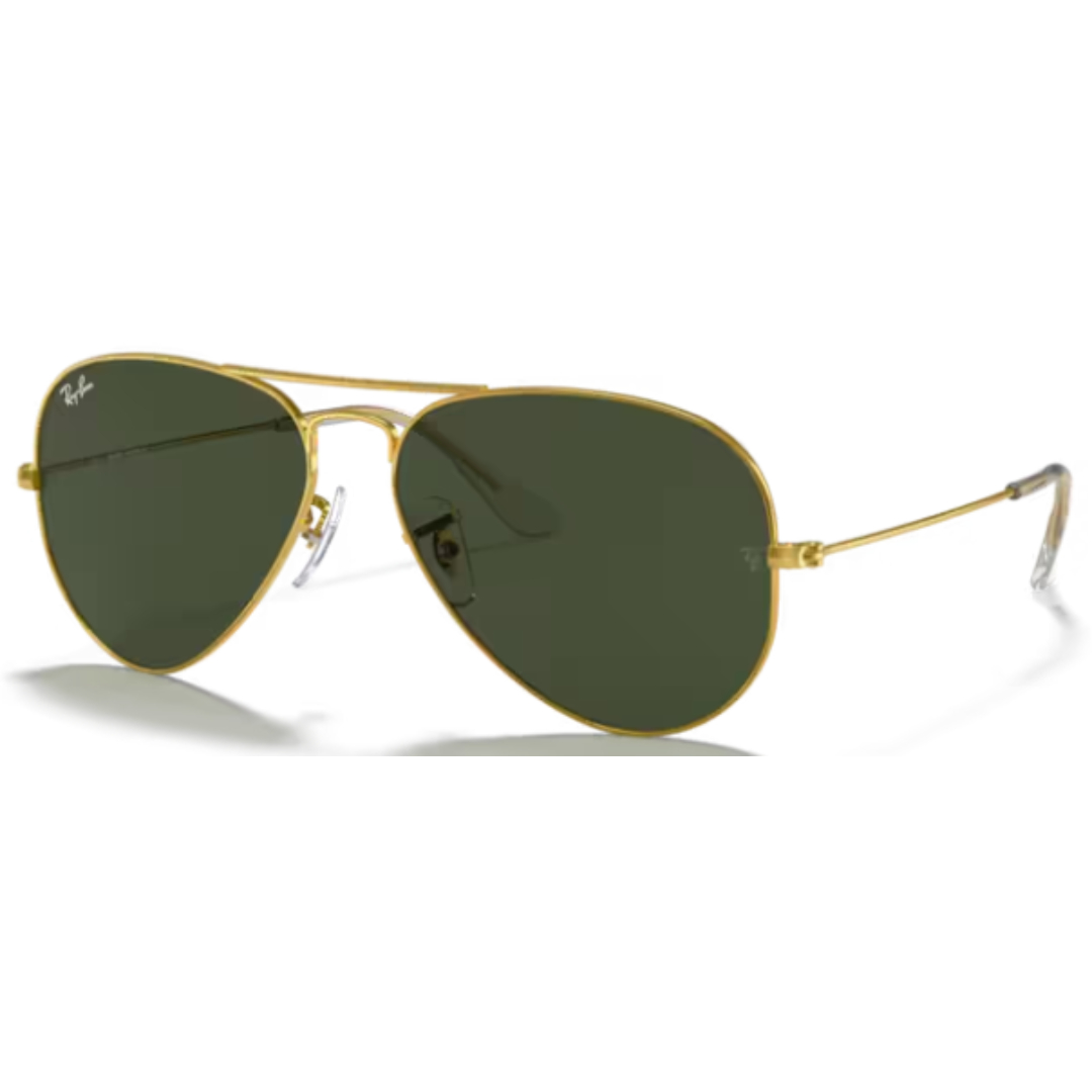 Ray Ban Aviator Large Metal RB 3025 W3234 Gold / Green Sunglasses
