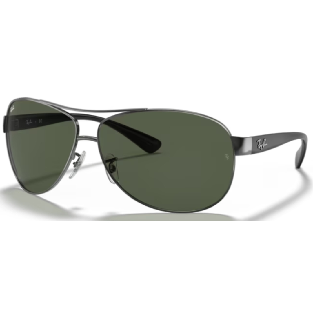 Ray Ban RB 3386 004/71 Gunmetal / Dark Green Sunglasses
