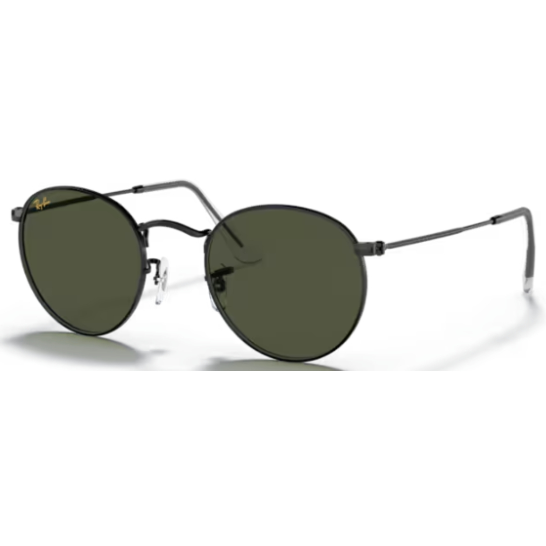 Ray Ban Round Metal RB 3447 919931 Black / Green Sunglasses