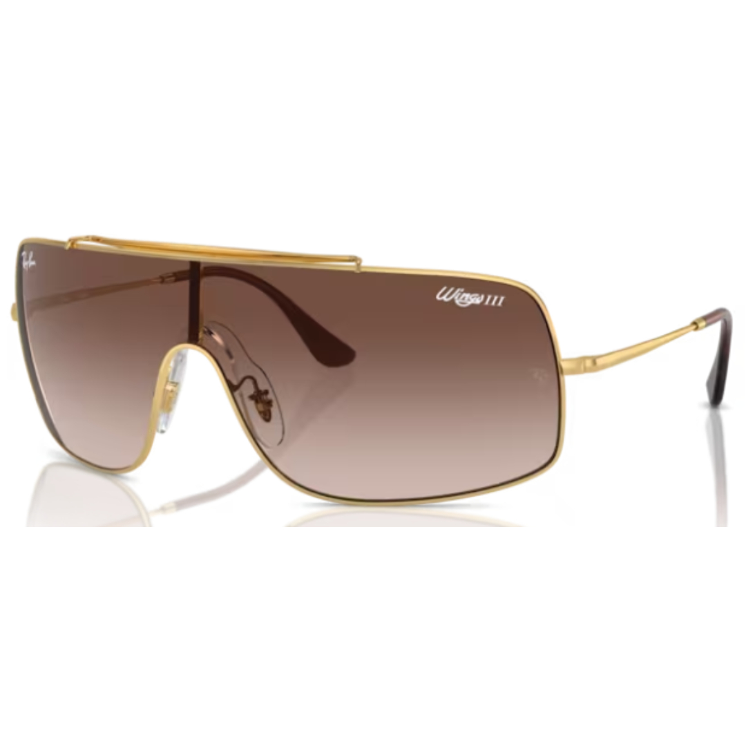 Ray Ban Wings iii RB 3897 001/13 Gold / Brown Sunglasses