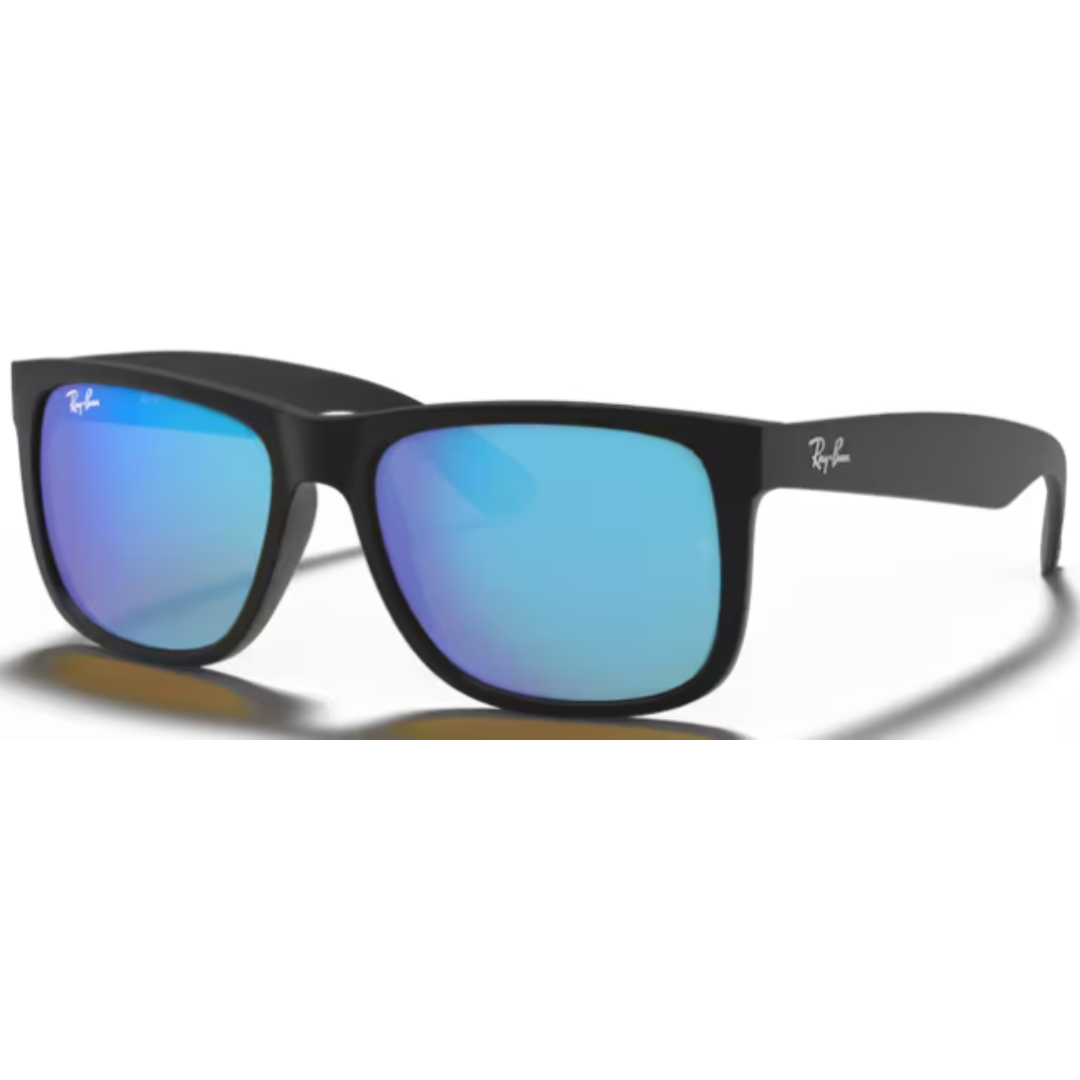 Ray Ban Justin RB 4165 622/55  Black / Blue Mirror Sunglasses