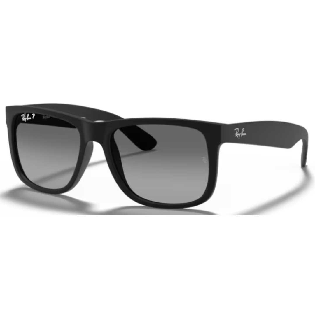 Ray Ban Justin RB 4165 622/T3 Black / Light Grey Polarized Sunglasses