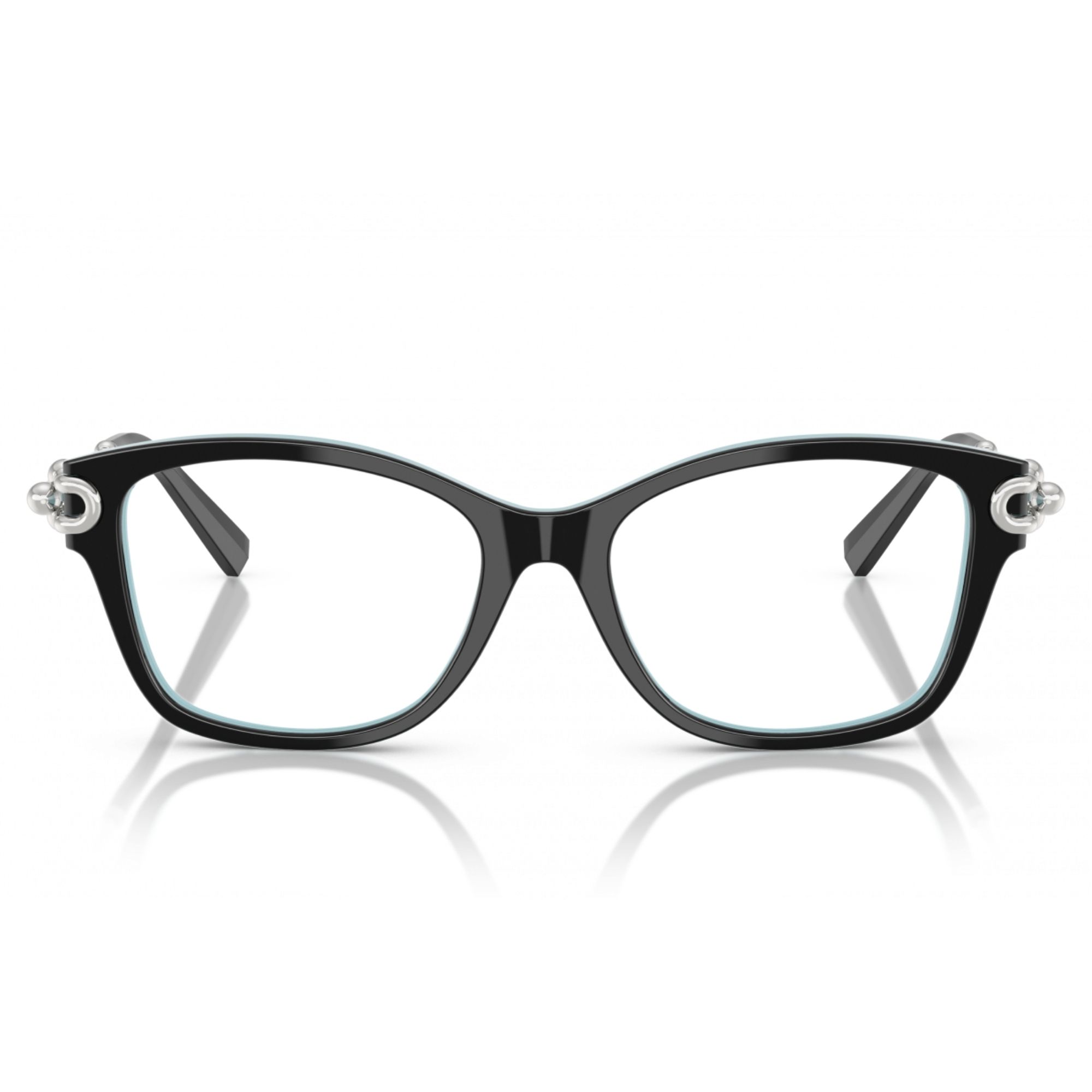 Tiffany & Co. TF2266 8055 women's butterfly glasses in Black on Tiffany Blue acetate with full rim designer frame.