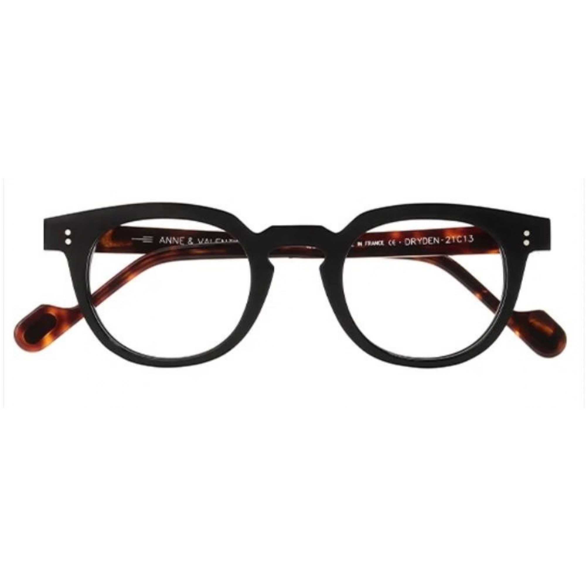 Anne et Valentin DRYDEN 2 21C13 black and dark tortoiseshell designer glasses 46mm