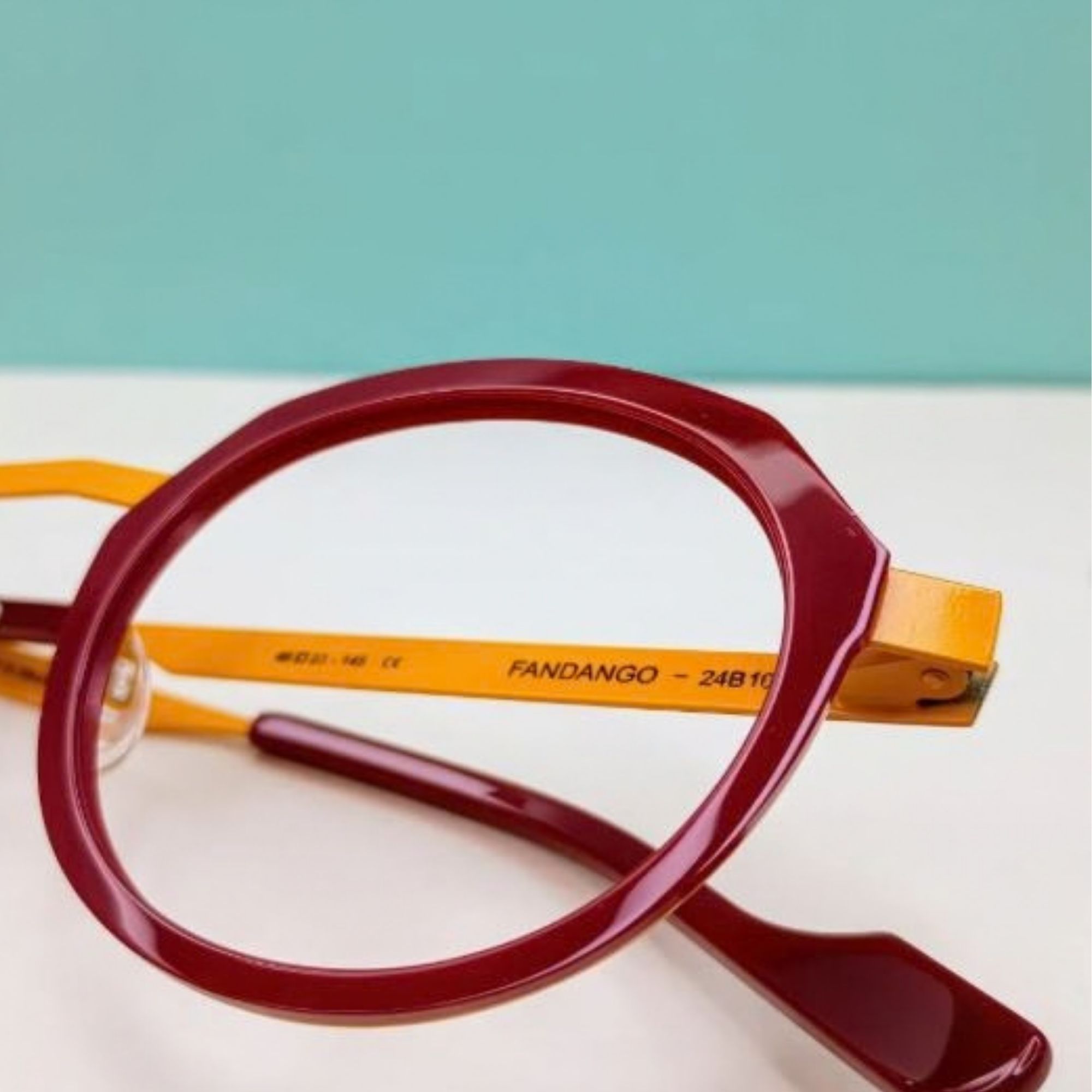 Anne et Valentin Fandango 24B10 Giraffe Yellow panto acetate and stainless steel designer glasses 46-23-145